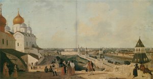 منظر لموسكو من شرفة قصر الكرملين باتجاه جسر موسكفوريتسكي. توقيت بواسطة جيرارد ديلابارت